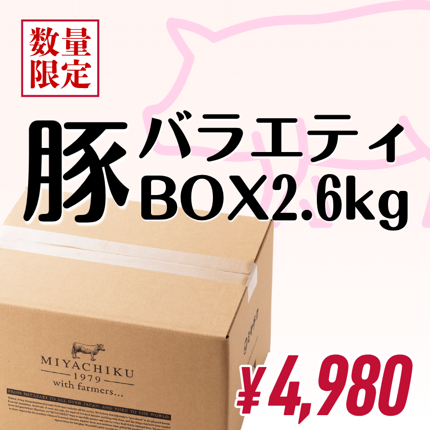 ☆豚バラエティBOX2.6kg【7/29肉の日】【ゲリラセール】 / 宮崎牛の